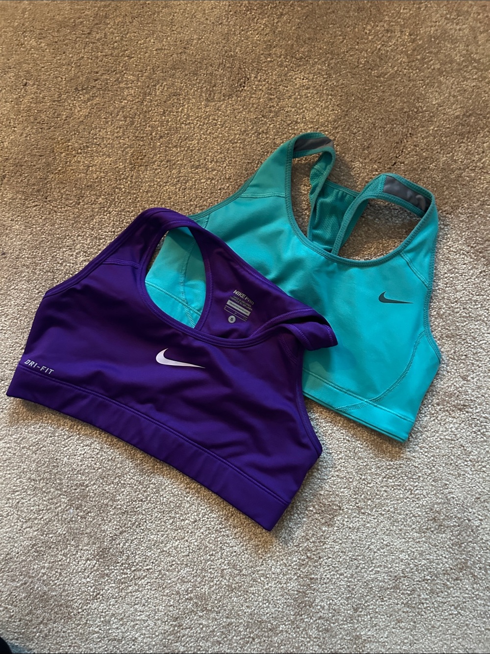 Nike Pro Dri-FIT Sports Bra Lot of 2 Purple Teal Size Small